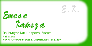 emese kapsza business card